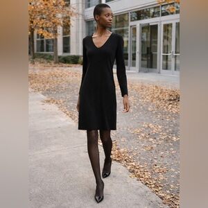 NY Collection Oversized Comfy Black Sweater Dress